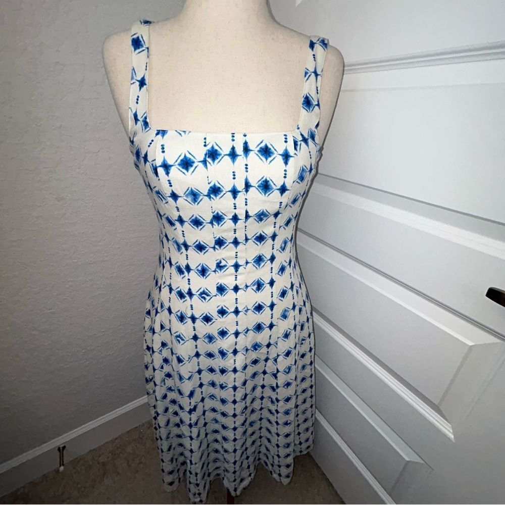 New, Christian Lacroix Geometric Print Sleeveless A-Line Midi Dress